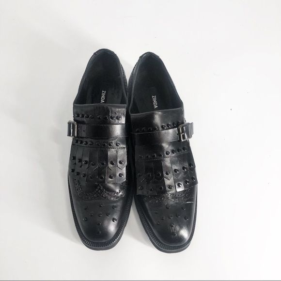 Zinda Studded Loafer Tassel Oxford Black Sz 39/9 - Picture 2 of 6